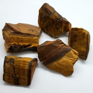 Raw Tiger Eye 5 Ps Of Crystal Gemstones Perfect Size For Carrying & Meditating